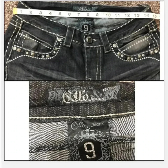 Cello vintage BLACK GRAY STUDDED BOOTCUT JEANS - Picture 8 of 9